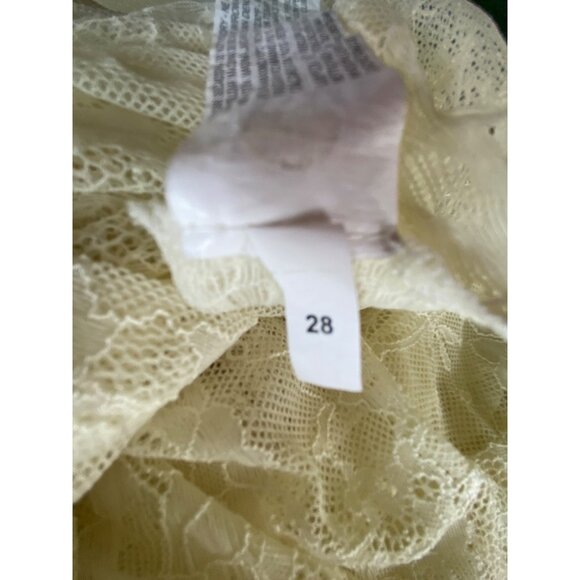 Zara Large Western Prairie Boho Lace Ruffle Sheer Long Sleeve Blouse Cream Ivory - Picture 6 of 6